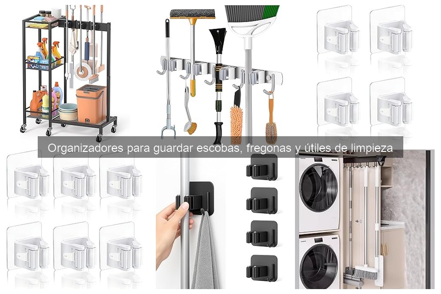 Alternativas a organizadores de escobas para espacios pequeños