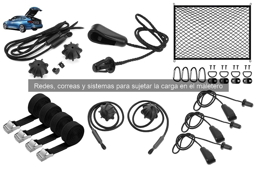 Guía sobre redes y correas para sujetar carga en el maletero
