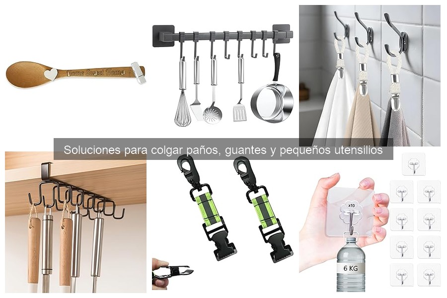 Mejores soluciones para colgar paños en cocinas pequeñas