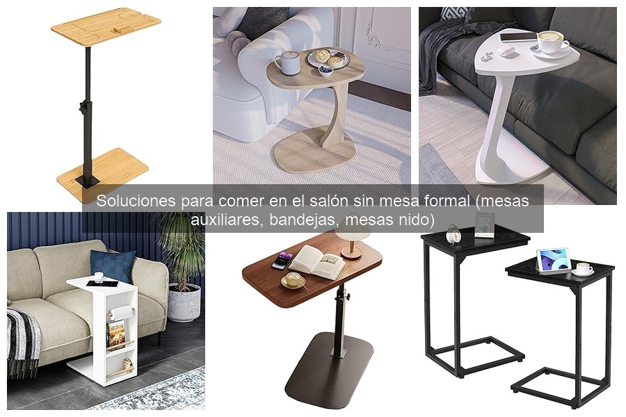 Mesas auxiliares ideales para comer en el salón