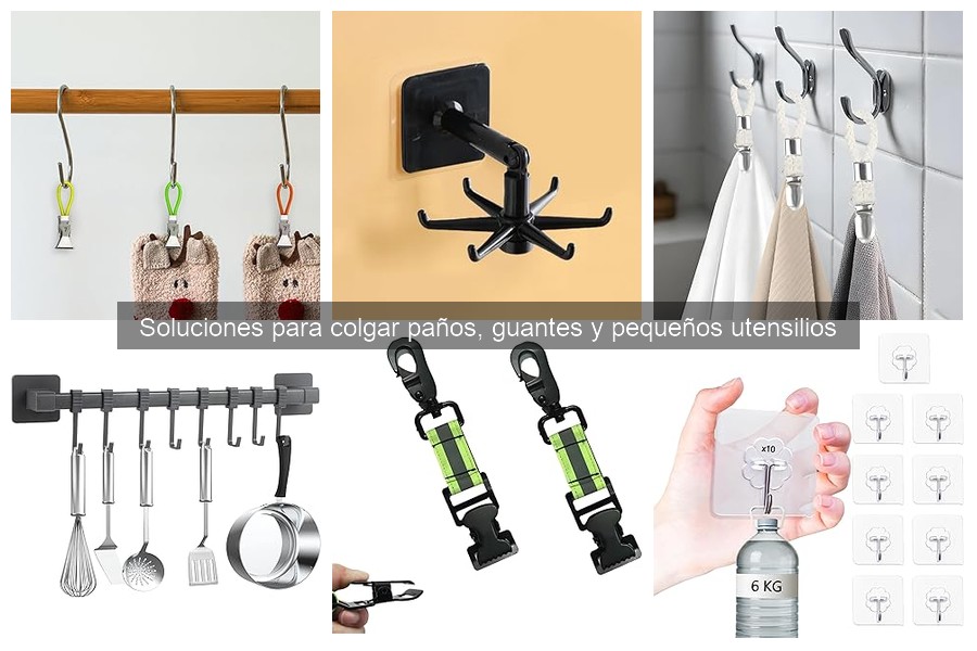 Tipos de organizadores para colgar paños y utensilios